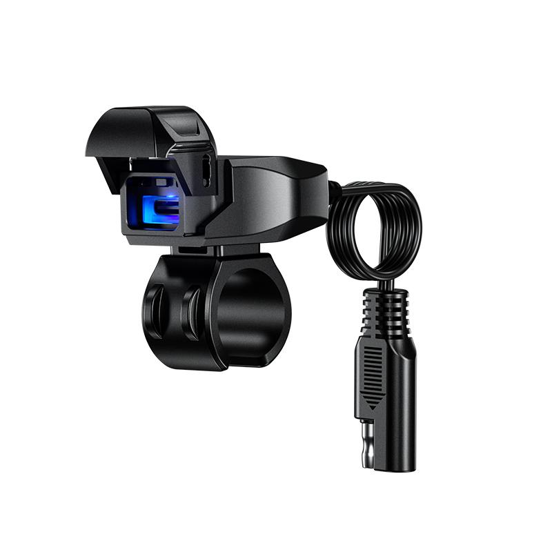 Motorcycle USB Charger SAE To USB Adapter Waterproof Automatically ON/Off Switch DC 9V-24V USB C Motorcycle Charger