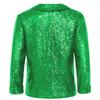 Kids Unisex Christmas Coat Shiny Sequins Lapel Collar Long Sleeve Jacket Latin Jazz Disco Dance Costume