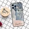 PERSONALISED Initials Name Floral Case For iPhone 16 15 14 11 12 13 Pro Max Mini X XR XS Max 7 8 16 15 Plus Cover Funda