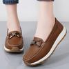 New 100% genuine leather flat shoes for women, comfortable casual shoes, walking loafers, large-sized leather shoes