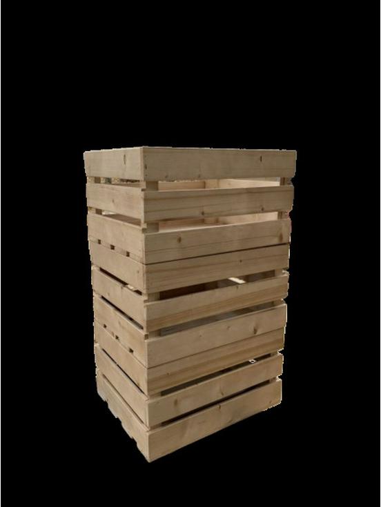 Reinforced Solid Wood Retro Storage Crate for Display and Storage