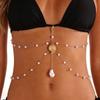 Zinc Zinc Alloy Pendant Belly Chain Pearl Boho Chest Chain Inspired Waist Chains  Travel