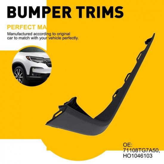 New Front Left Driver Bumper Trim Molding For - Honda Pilot Upper Black