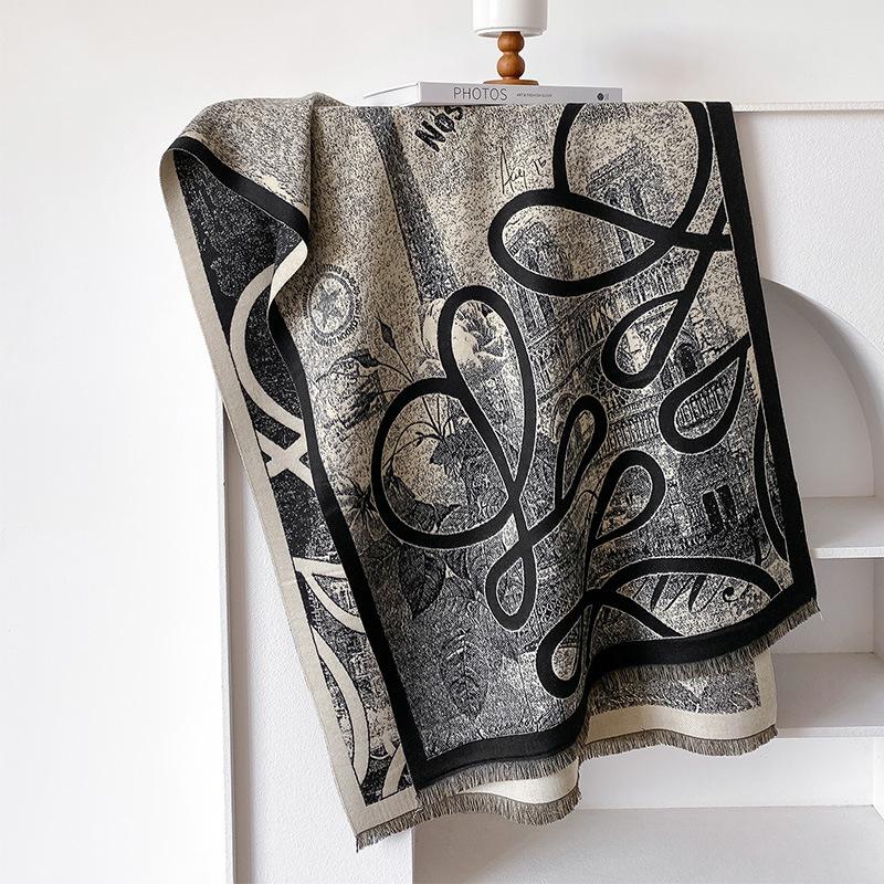 

Шарф-шаль с символом бесконечности, двухсторонний термошаль двойного назначения чёрный