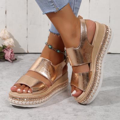 New Women Trend Outdoor Platform Sandals Anti-slip Fashion Peep Toe Casual Sandals Women Summer Comfortable Wedge Big Size Shoes