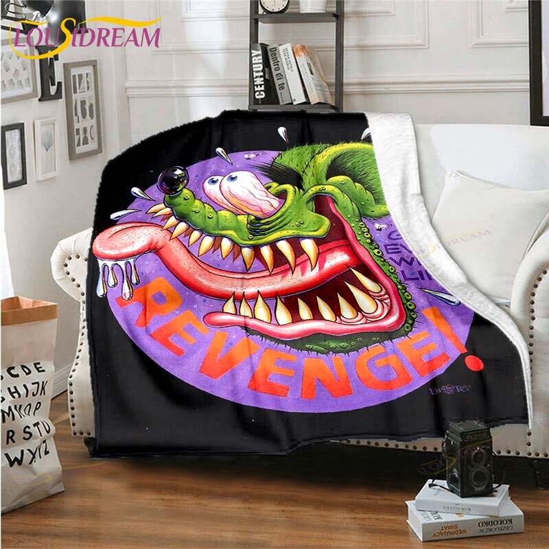 Rat Fink Blanket Throw Blanket Couch Quilt Cover Travel Bedding Throw Blanket Flannel Blanket Bedspread Blankets for Beds