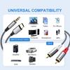 2 In 1 USB C To 2 RCA & 3.5mm Aux Audio Cable Adapter - HiFi Sound, Headphone Jack Compatible, Ideal for Power Amplifier/Car/Home Theate