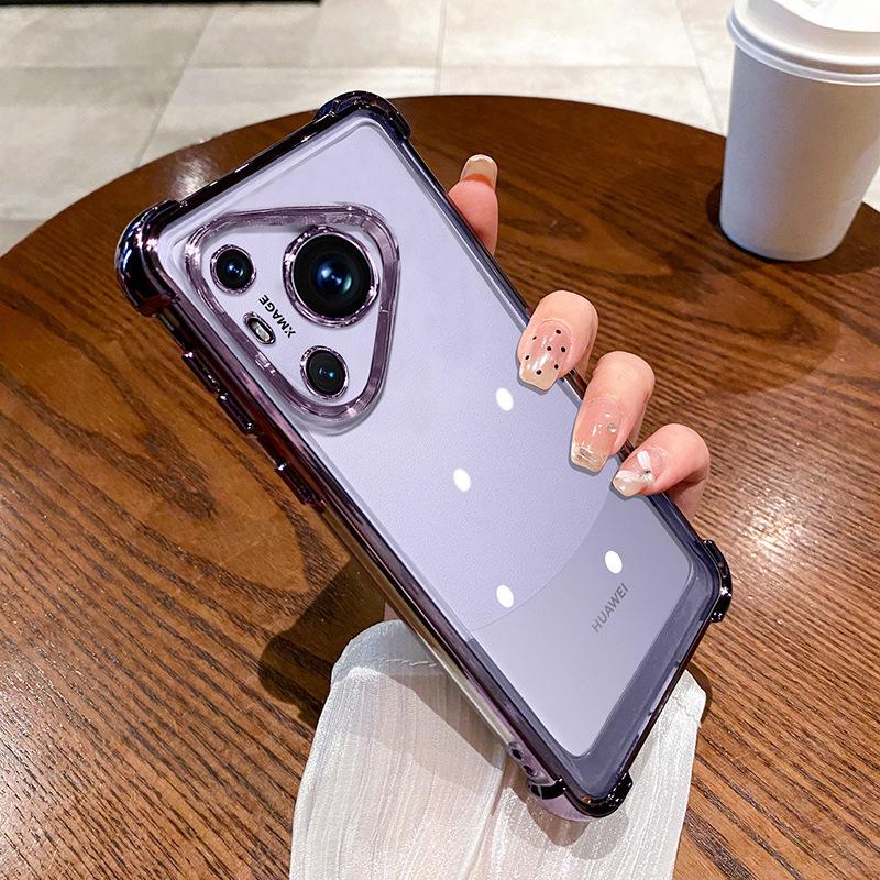 Applicable To Huawei P70 Electroplated Transparent Phone Case, Four-corner Airbag Anti-drop Magic7 Protective Case for NOVA13PRO