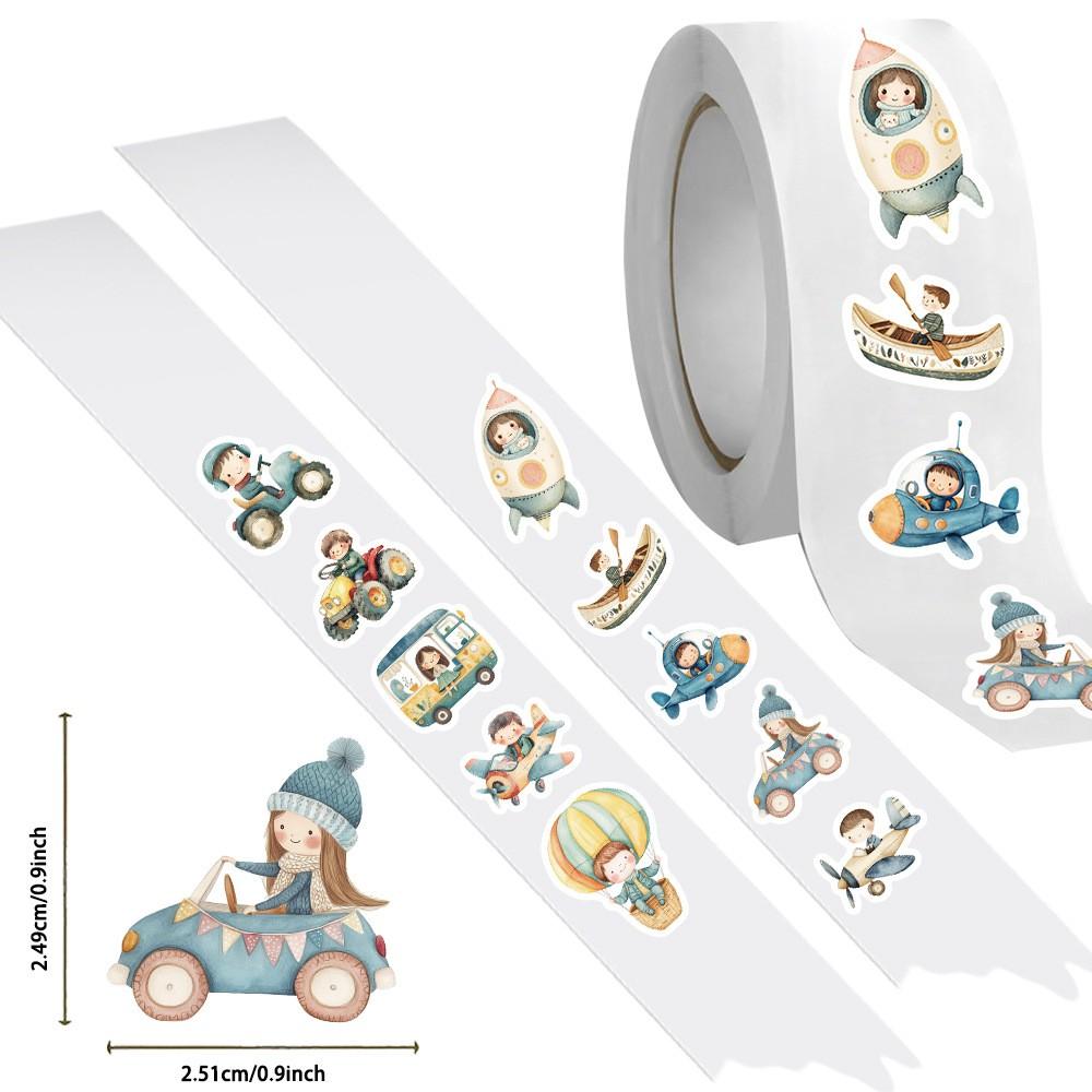 High-Quality 500Pcs High-Quality Cartoon High-Quality Transportation High-Quality Stickers High-Quality Roll High-Quality Cute High-Quality Boat