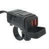 Motorrad USB Ladegerät Dual Quadratisch Handy Schnellladeadapter mit Voltmeter Wasserdicht 12V