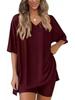 Women's Casual V-neck T-shirt & Shorts Homewear Set, 2026 Collection: Comfortable and Stylish 