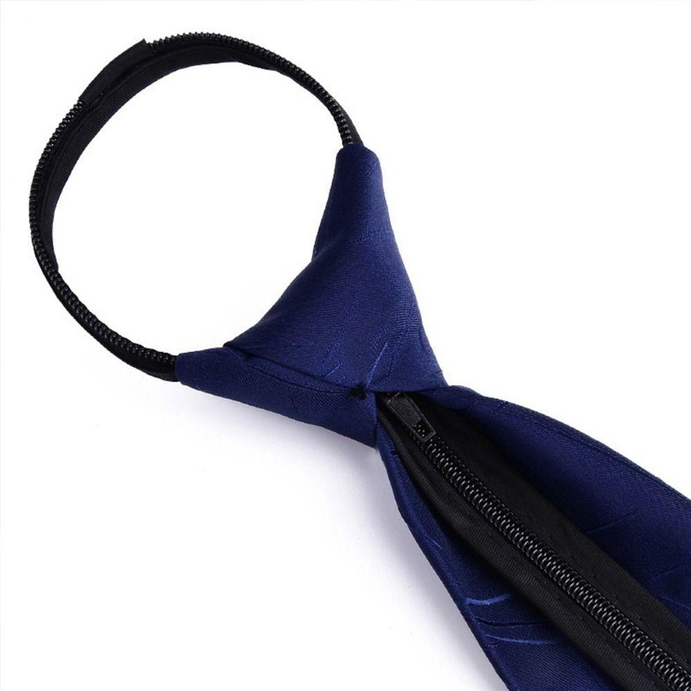 Blue Black Necktie Adjustable Zipper Tie Elegant Wedding Groom Tie Gifts