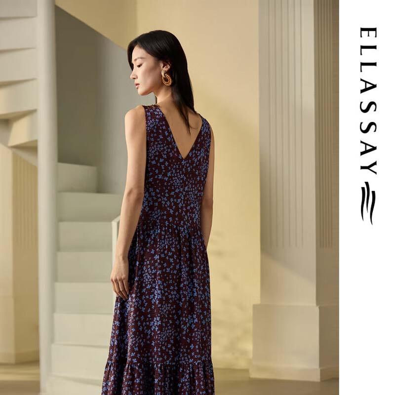 ELLASSAY Deconstructed Elegant Deep V-neck Mid-length Dress