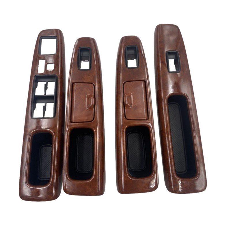 Upper Panel Trim Car Window Regulator Panel Glass Lift Switch Cover 4Pcs/Set For Toyota Camry 2001-2006 Door Armrest Wood Grain