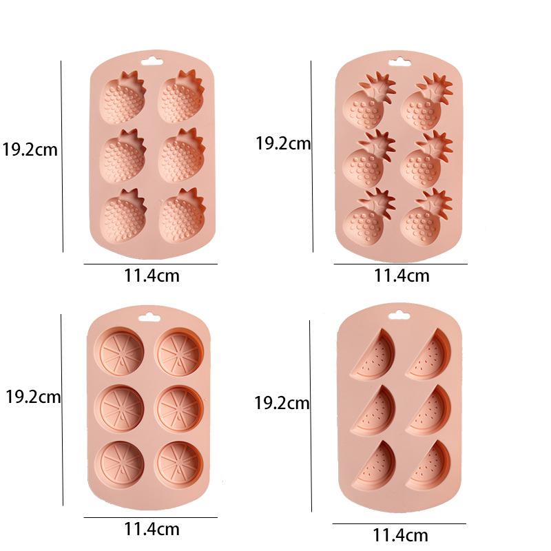 4pcs Silicone Mold DIY Non Stick Baking Molds Strawberry Watermelon Shaped Chocolate Desserts Bakeware Fruits Style Pudding Mold