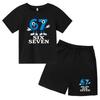Children Summer Six Seven Cartoon Print Casual Set Clothes T-shirt+Shorts 2P Charming Boy Girl Toddler 3-12 Yrs Short-sleeved