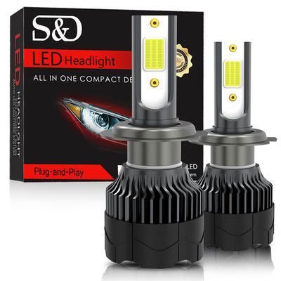 2 szt. Super jasne 20000LM H4 LED żarówki samochodowe H7 H8 H11 H1 H3 9005 9006 9012 HB2 HB3 HB4 Hir2 COB LED reflektor Mini Auto Hi/Lo lampa przeciwmgielna 12V