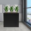 Large Rectangular Metal Planter Box with Removable Divider, Black Tall Indoor Outdoor Flower Pot for Garden Patio Balcony Decor