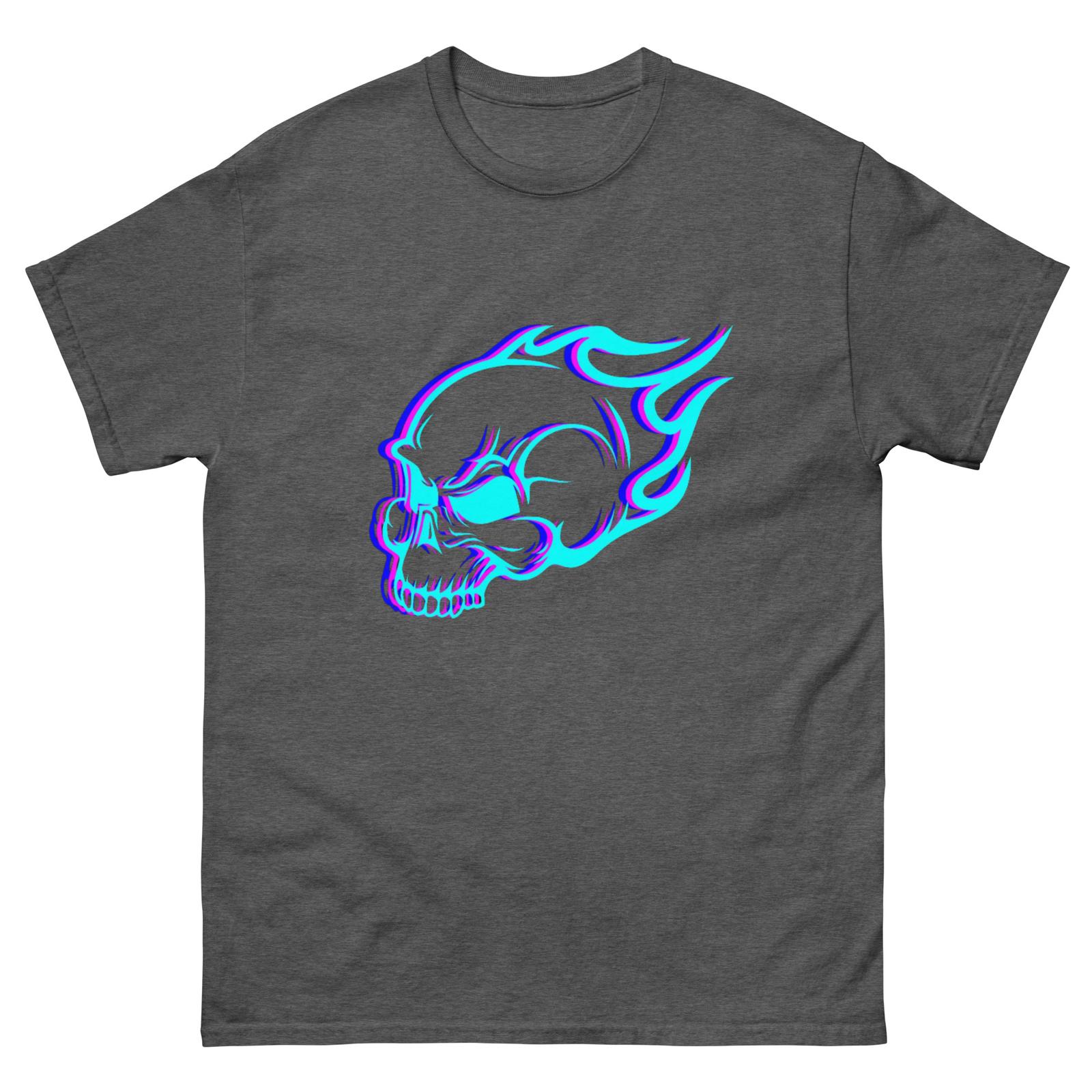 Custom Apparel - Neon Flaming Skull T-shirt S
