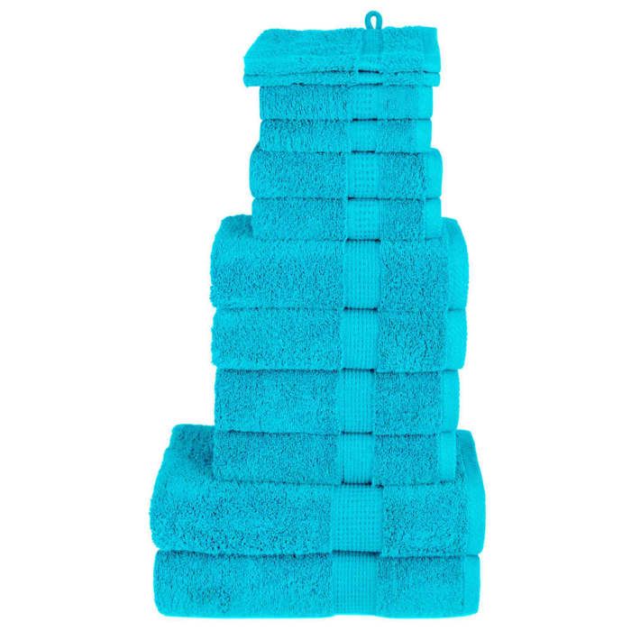 VidaXL Ensemble de Serviettes de Qualité Supérieure 12 pcs, Essuie-mains, Serviettes de Douche, Draps de Bain, Serviettes 137583