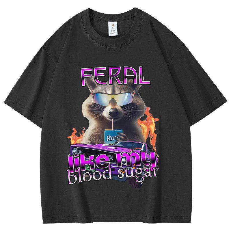 

Funny Diabetes Raccoon Meme Graphic T Shirts Men Women Clothing Fashion Y2k Oversized T-shirt Summer Casual 100% Cotton T-shirts 3XL