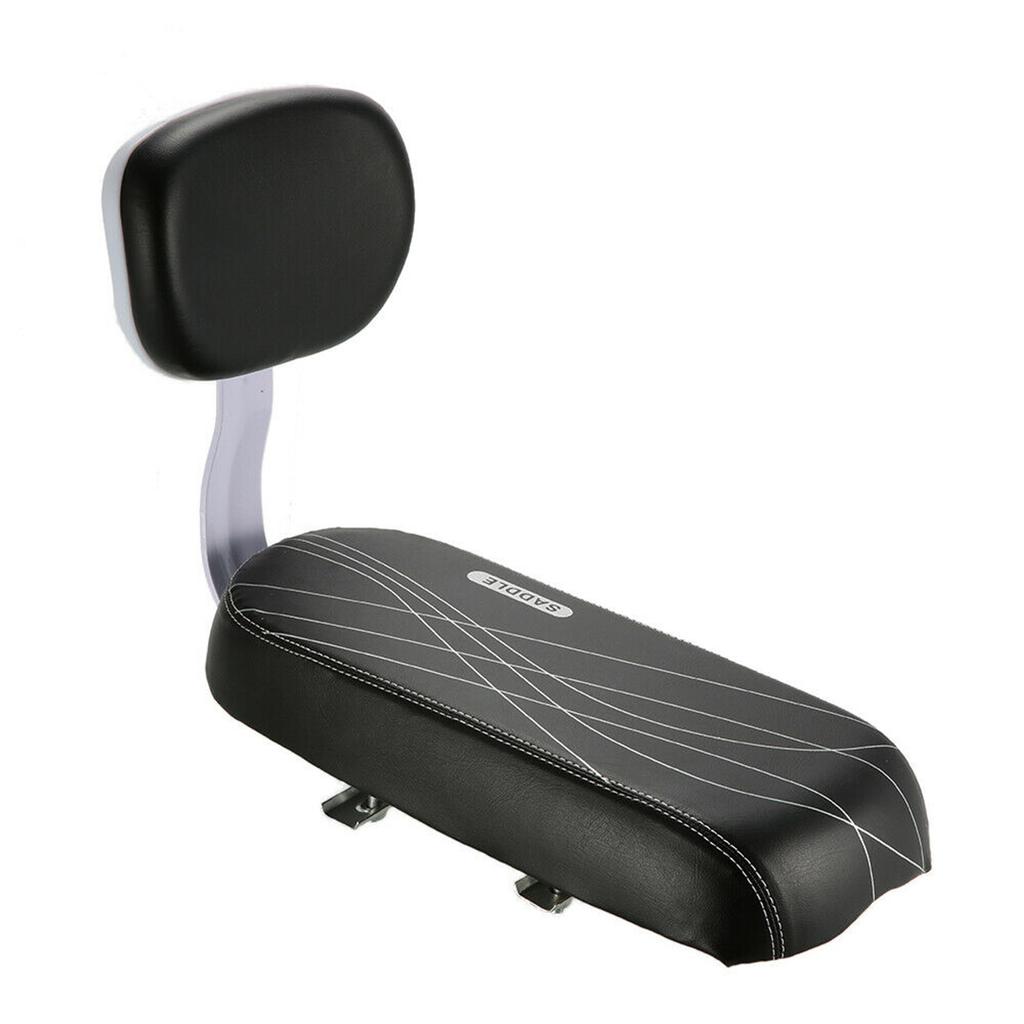 Bike Back Seat PU Leather Soft Cushion Rear Rack Seat with Backrest