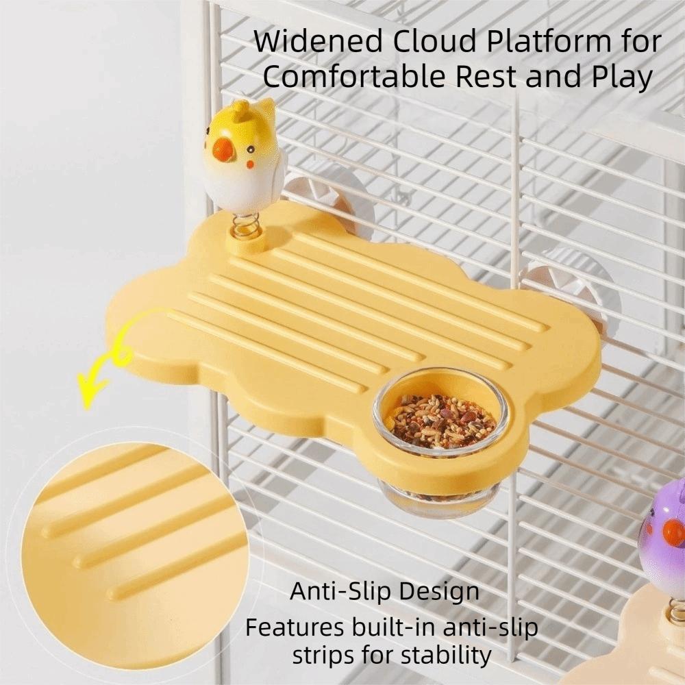 Rectangle Parrot Perch Stand Anti Slip Hanging Feeding Platform Cage Accessories