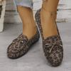 Fashion femininas women fashion round toe leopard spring & summer anti skid flat loafers lady casual
