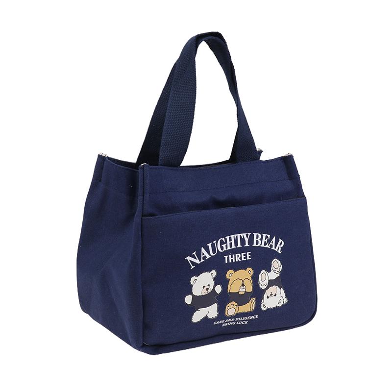 Cartoon Cute Printed Pattern Canvas Versatile Handbag Office Worker Lunch Bag Tote Bag Portable Outdoor Office Food Bags