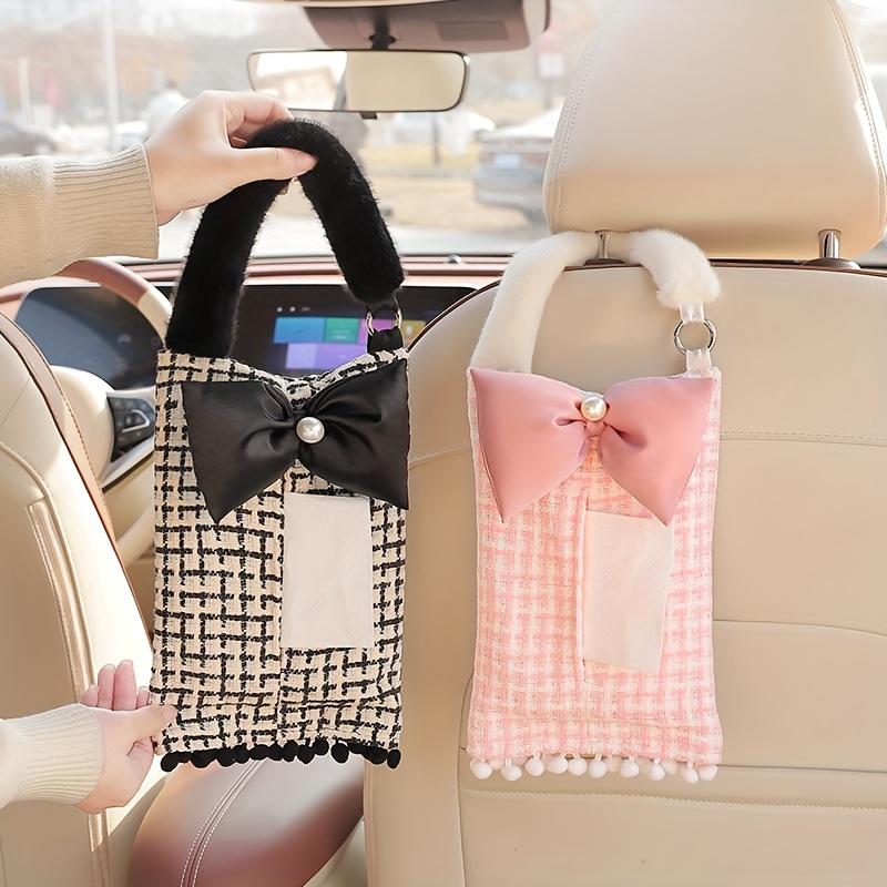 1 Pieza Caja de Pañuelos para Coche Estilo Xiaoxiangfeng Caja de Papel para Colgar en el Respaldo del Asiento del Coche Toalla de Papel Multifuncional para Coche Decoración del Coche