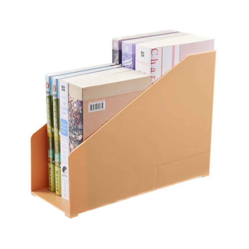 

Portable Plastic Bookends Solid Color Double Layer Book Stand Large Capacity File Storage Shelf Student Supplies