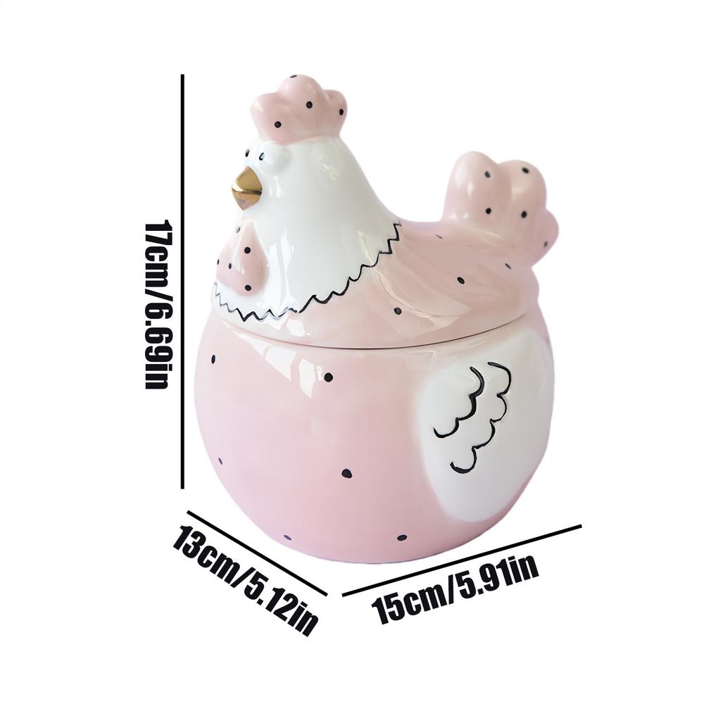 

Ceramic Jar with Lid Large Chicken Box Ceramic Storage Jars for Eggs Candy Jewelry Snack Kitchen Counter Bookshelf Living Room