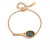 Metal Chain Tennis Racket Bracelet 18K Gold Plated Sport Style Tennis Racket Open Bangle Star Pearls Rhinestones Bracelet Girl