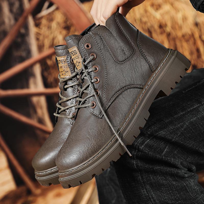 

Модные новые роскошные мужские повседневные туфли PARZIVAL, деловые туфли, мужские высокие рабочие туфли, ботильоны из натуральной кожи для езды на мотоцикле 44