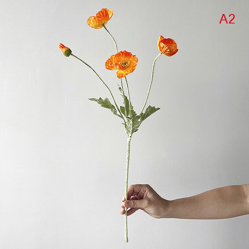 High Quality Beautiful Artificial Poppy Silk Flowers Fake Flower For Home