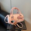 Fashion portable bow cylinder bag women's summer new personalized mirror pendant shoulder messenger bag