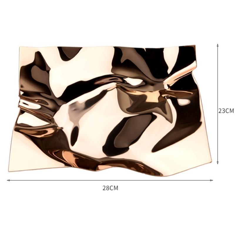 Stainless Steel Fruit Tray Luxury Wavy Fruits Trays Aesthetic Decorative Plate Elegant Modern Food Plates Table Decorations