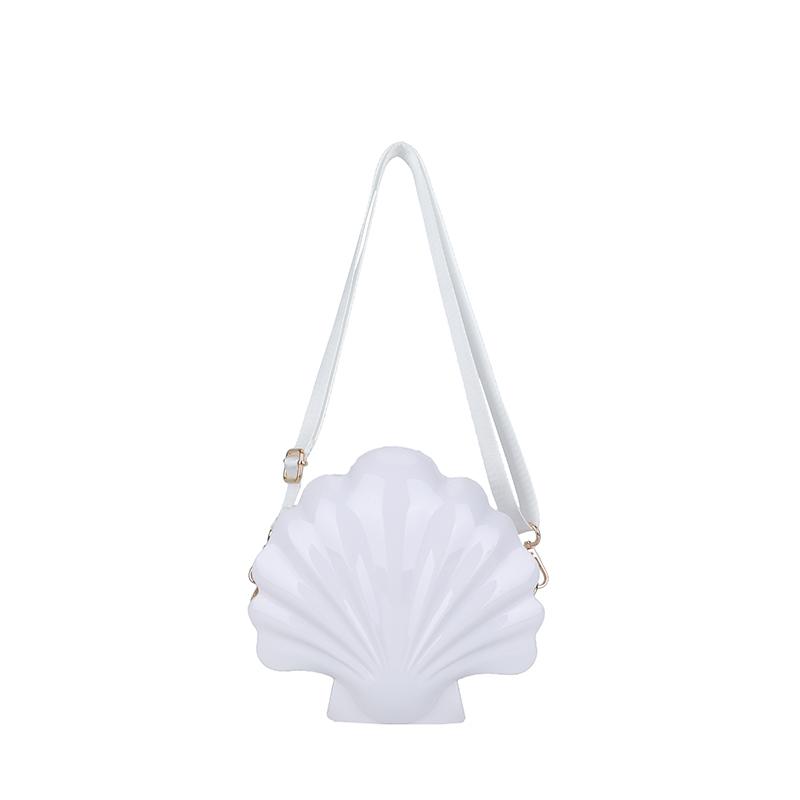

Summer Essential Colorful Solid PVC Shell Sweet Shoulder Bags for Women 2026 Exquisite Fresh Persality Crossbody Bags білий