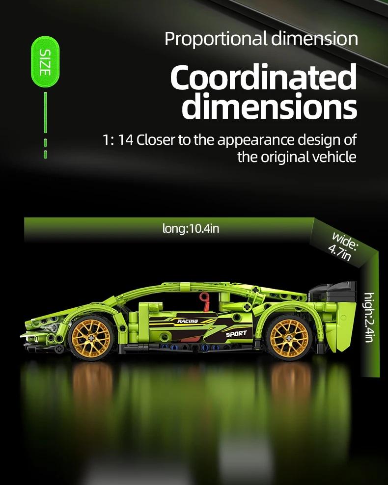 Supercar Children's Toy Remote Control Building Block Car Racing Model with Small Particles Compatible Assembly Toy for Boys