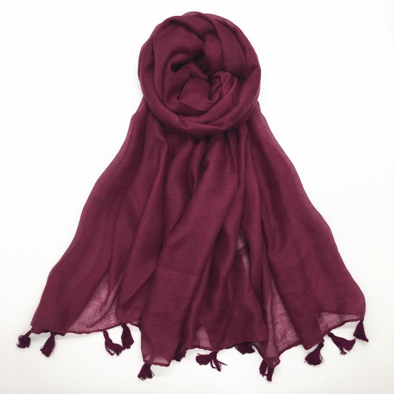 Solid Voile Women Scarf New Summer Girls Tassels Sunscreen Thin Scarves Soft Shawl Foulard Viscose Spring Lady Wrap Shawls