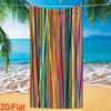 Rainbow Stripe Modern Style Multicolor Slanted Vertical Stripe Print Quick Dry Lightweight Microfiber Beach Towel