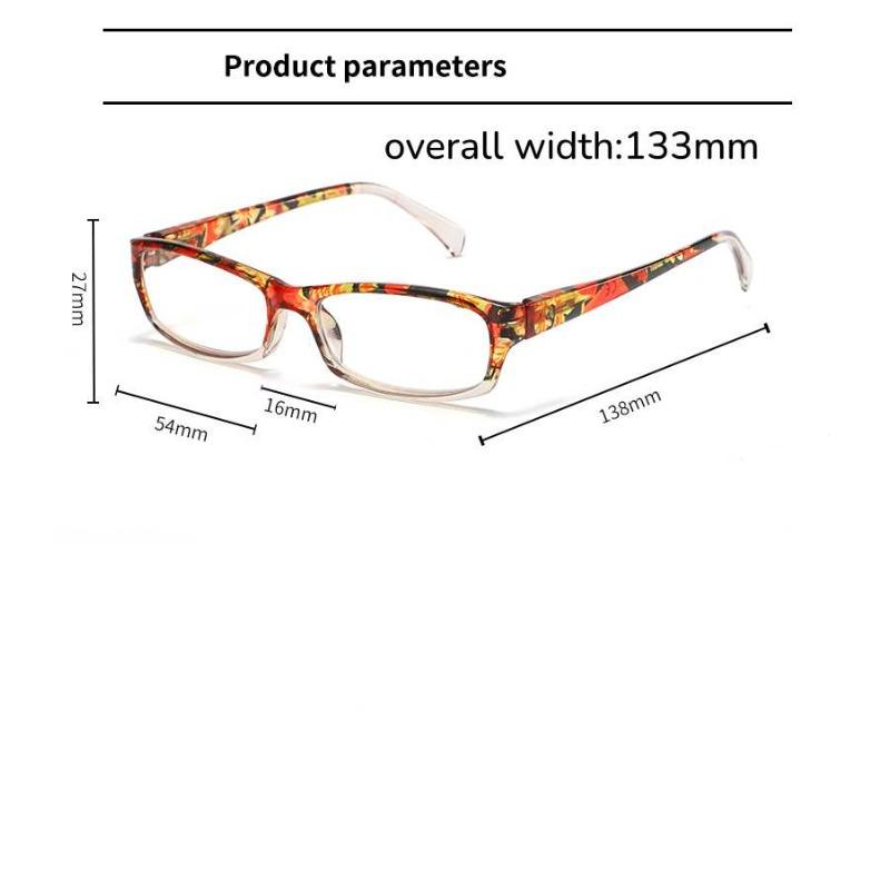 New Fashionable Anti Blue Light Reading Glasses for Women Stylish Colorful Square Frame Spring Legs Presbyopia Glasses Diopter