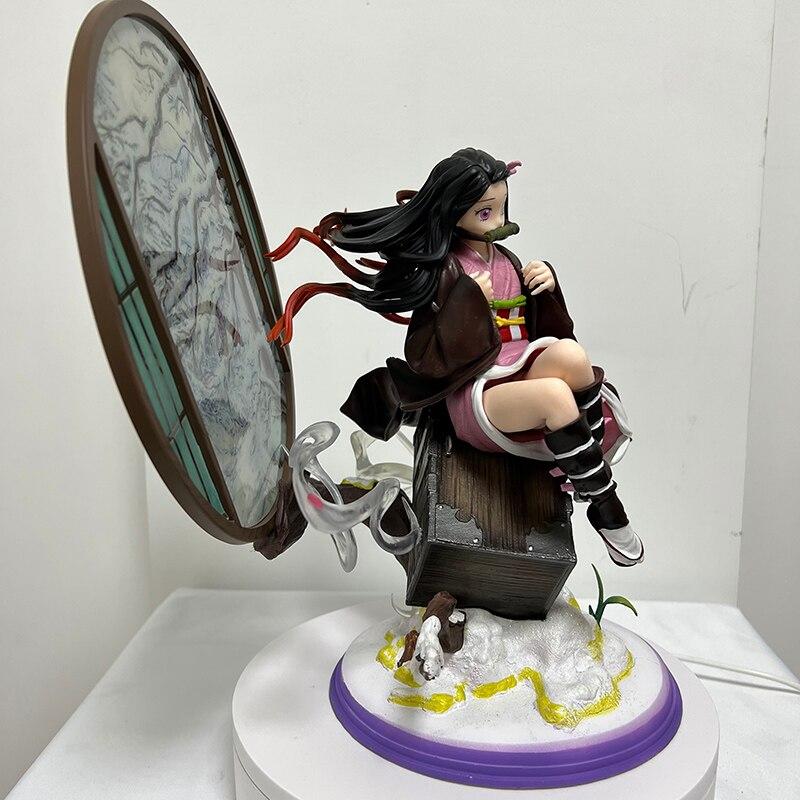 28cm Demon Slayer Anime Figure Up Art Mini Kamado Nezuko Figure Kanroji Mitsuri Action Figure Kimetsu No Yaiba Figurine Doll Toy