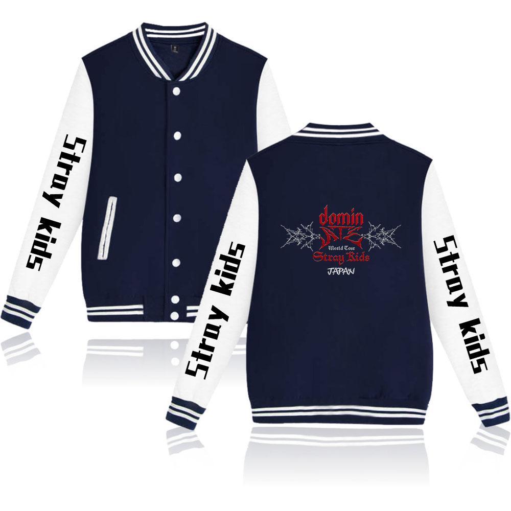 

Stray Kids Kpop Print Мужская Женская Хип-Хоп Куртка Пальто Свитшоты Толстовка Бейсбольная Форма Уличная Одежда Мальчики Девочки Кардиган Топы Одежда XXXXL темно-синий