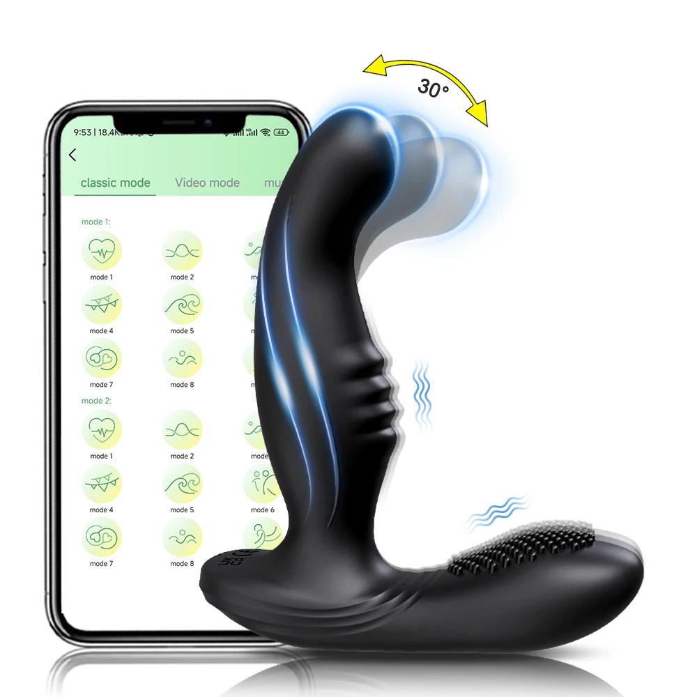 APP Ovládanie Pánsky Viggle Masážny prístroj prostaty Análny Vibrátor pre Mužov Gay Swing Análna Zátka Stimulátor Perinea Sexuálna Hračka pre Mužov