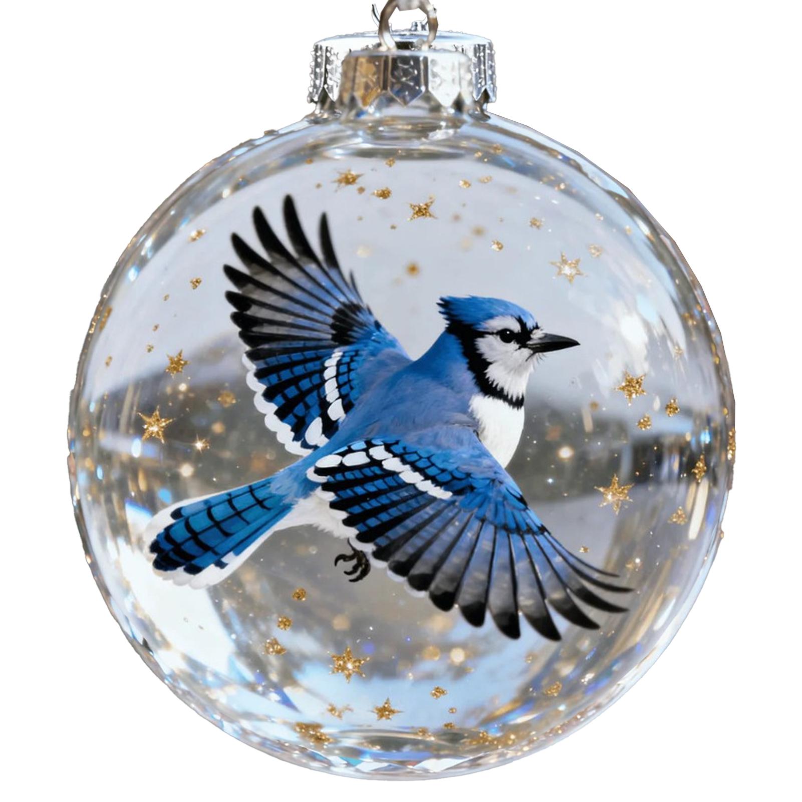 New Reusable Xmas Pendant Gift Set Crystal Christmastree Ornament Handmade Lightweight Bird Christmas Ornaments 3D Durable