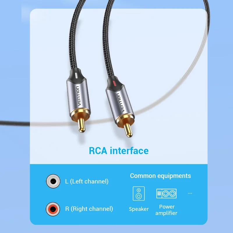 Vention RCA Cable 3.5mm to 2RCA Splitter Jack Audio Cable for Smartphone Amplifier Home Theater 3.5 AUX RCA TV Box AdaptadorGood product