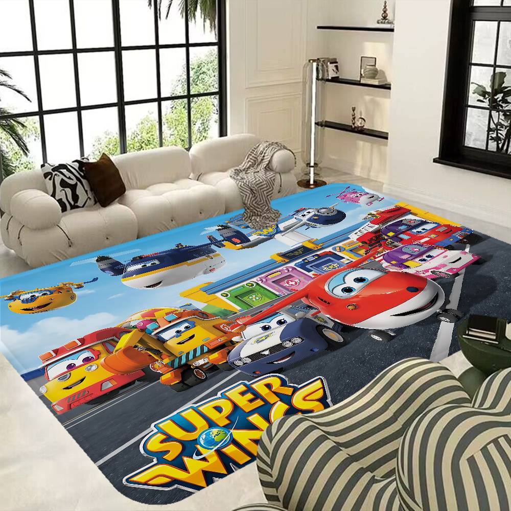 Anime Super Wings Door Mat Washable Non Slip Living Room Sofa Chairs Area Mat Kitchen Bedside Area Rugs