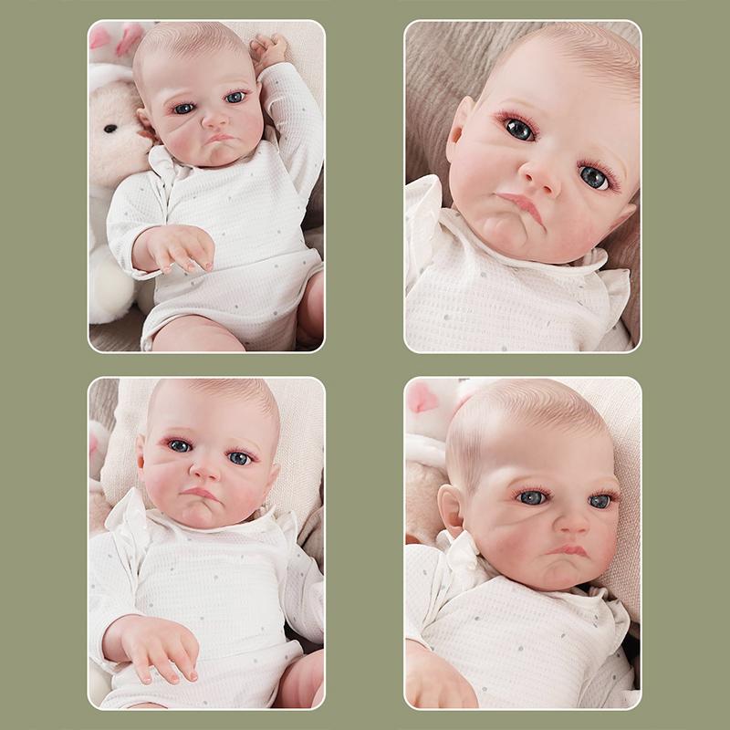 Baby Simulation Doll Exquisite Handmade Painted 3D Skin Rebirth Doll Holiday Gift