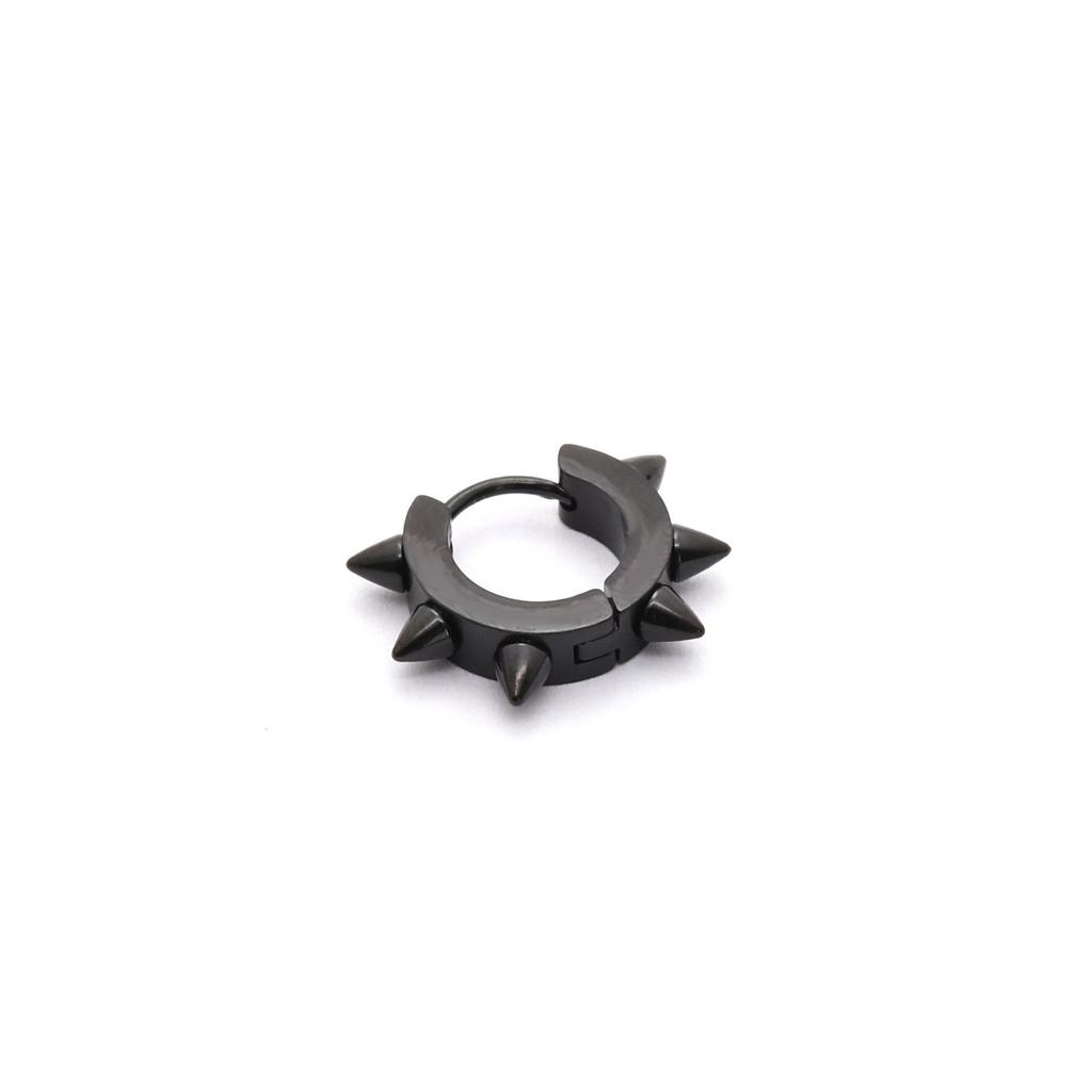 Stainless Steel Punk Spike Earrings with Color-Retaining Finish
